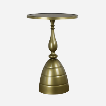 VELORA EE Şık Gold Metal Tasarım Ahşap tablalı Lüks Yan sehpa
